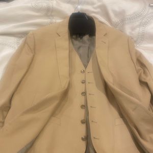 Custom made j crew crespi Italian 3 piece summer suit 44xl 36 waist pants tall
